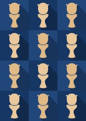 Toilet Icons Pop Art Blue