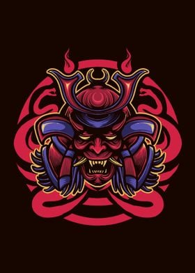 Samurai snake head