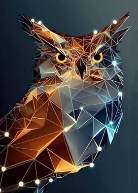 Low Poly Owl Poster