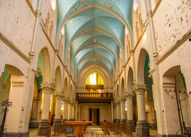 Blue church from the altar