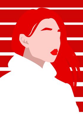 Red minimalist Girl