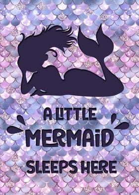 A little mermaid sleeps