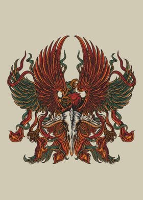 Mythical phoenix eagle