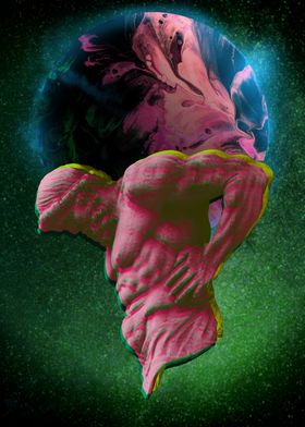 Atlas Statue Vaporwave