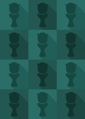 Toilet Icons Pop Art Teal