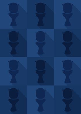 Toilet Icons Pop Art Blue