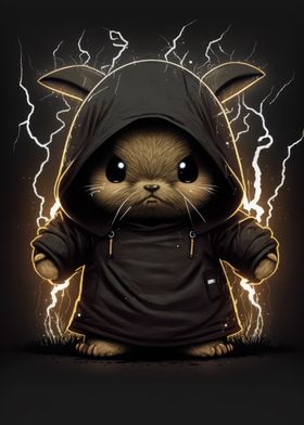 Angry Bunny with a Hoodie