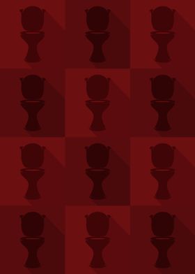 Toilet Icons Pop Art Red