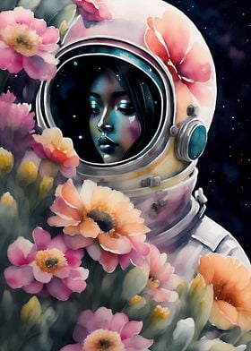 floral astronaut