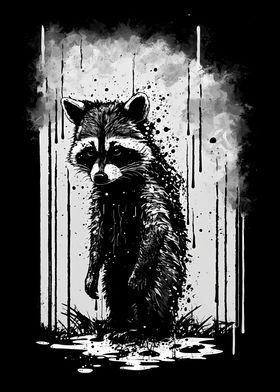 Raccoon Stencil Design