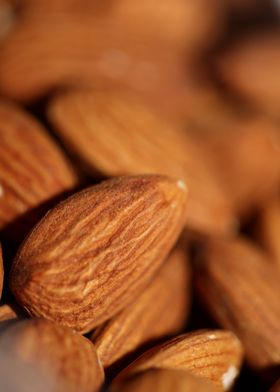 Dry fruit almonds close up