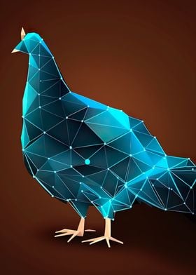 Low Poly Chicken Poster