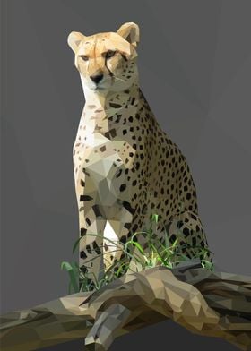 Fierce Low Poly Cheetah