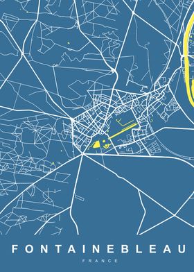 Map FONTAINEBLEAU FRANCE