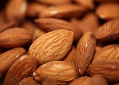 Dry fruit almonds close up