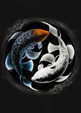 yin yang koi fish