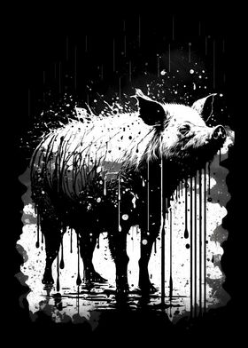 Pig Stencil Design