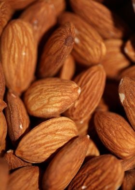 Dry fruit almonds close up