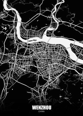 Wenzhou China Dark Map