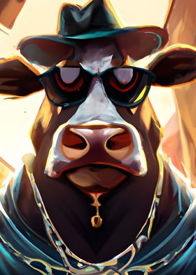 Abstract Gangster Cow