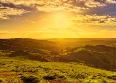 HILL VIEW AT SUNSET