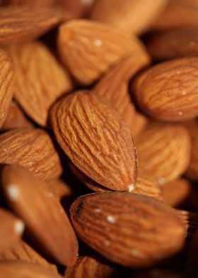 Dry fruit almonds close up