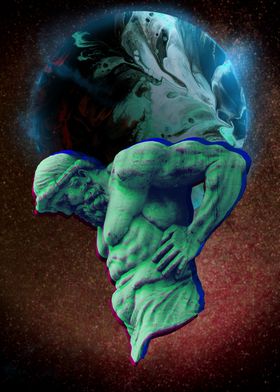 Atlas Statue Vaporwave