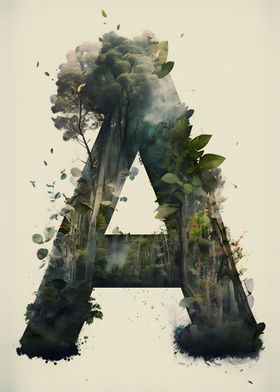 Letter A Double Exposure