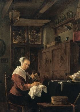 Woman at Her Sewing Table 