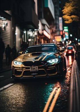 BMW M4 F82 at night Tokyo