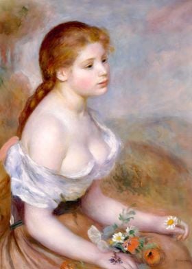 Young Girl with Daisies