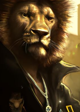 Abstract Gangster Lion