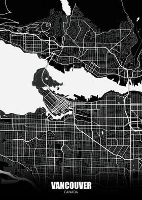 Vancouver Canada Dark Map