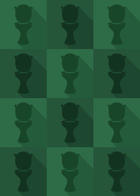 Toilet Icons Pop Art Green