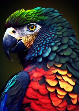 Colorful Parrot Portrait