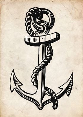Vintage Anchor Etching
