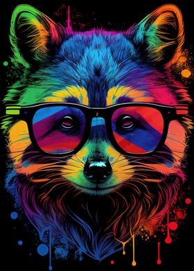 Colorful Raccoon Animals