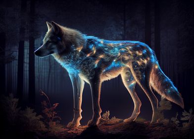 Glowing wolf