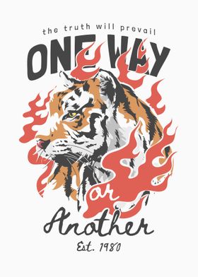 Tiger and fire