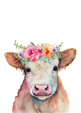 Cute Watercolor Cow