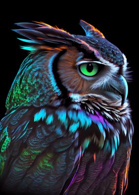 Electric Feathered Owl