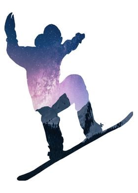 Snowboarder Purple Jump