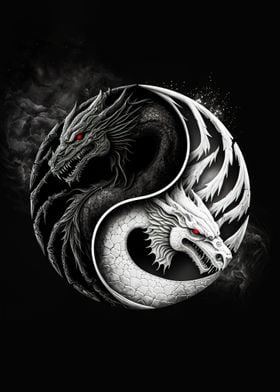 Dragon Yin Yang' Poster by mark viraj | Displate