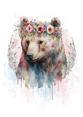 Watercolor Grizzly Bear