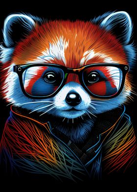 Red Panda Pop Art Design