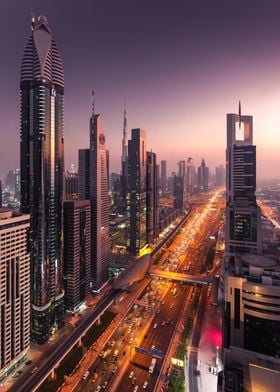 Sheik Zayed Road Evening