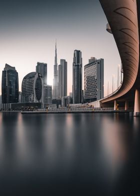 Dubai Skyline Reflection