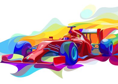 Ferrari F1 Car Canvas