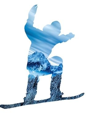 Snowboarder Blue Mountain