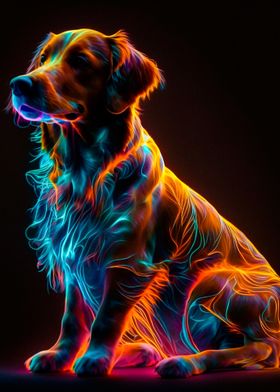 Dog Neon Painting